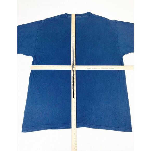 Vintage 90s Y2K Reebok T-shirt XL Navy Blue Embroidered Logo - Picture 5 of 7